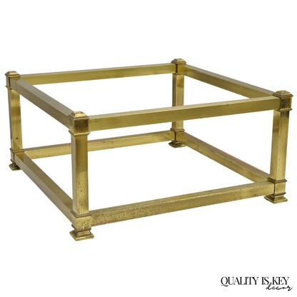 Vintage Mastercraft Hollywood Regency Square Brass Coffee Table Base Only
