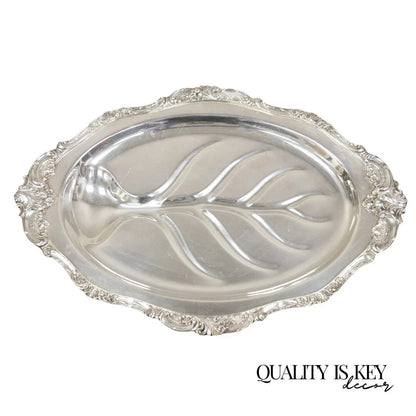 Vintage Baroque by Wallace 259 Silver Plated Meat Cutlery Serving Platter Tray