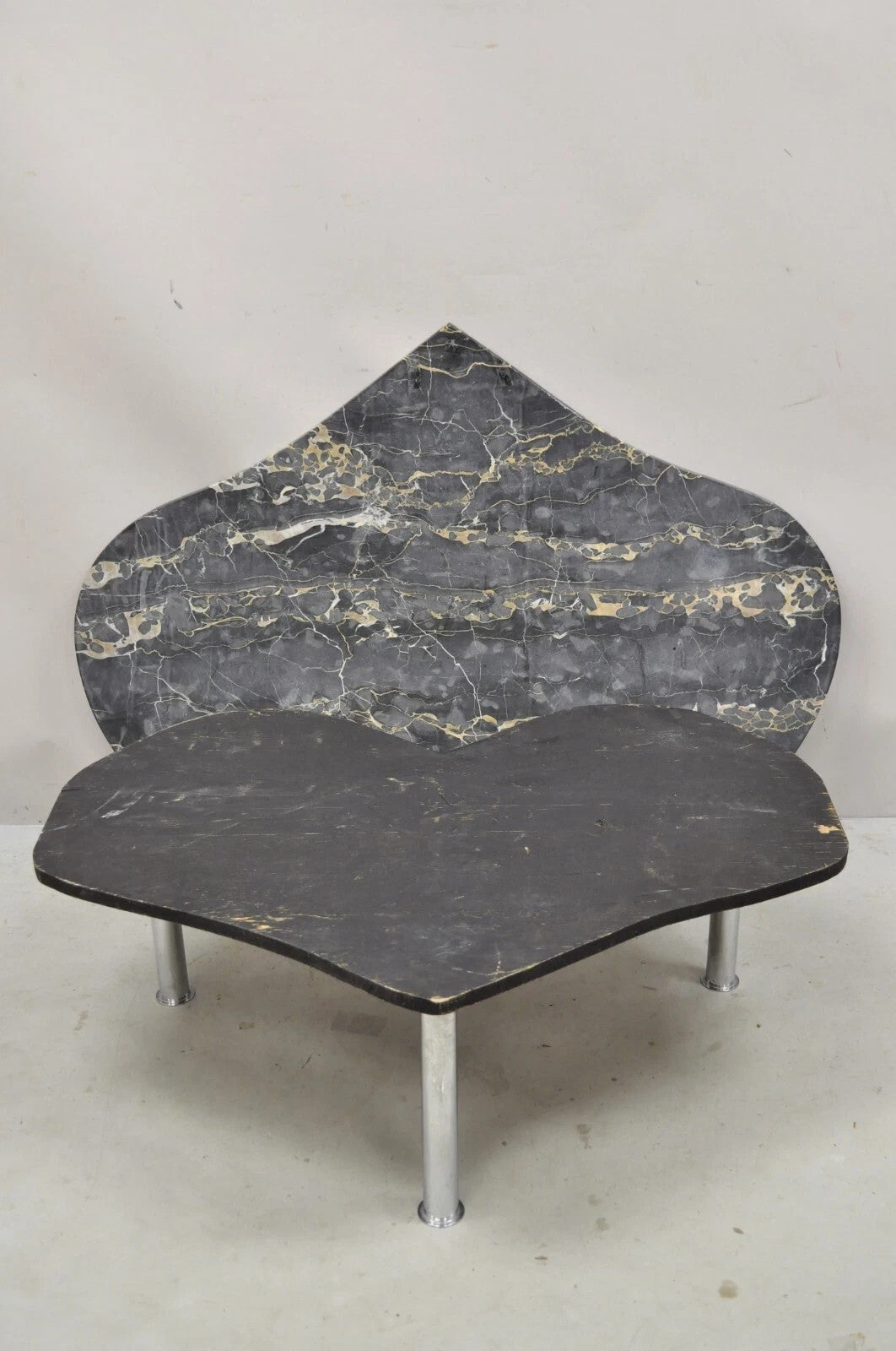 Vintage Custom Heart Shaped Italian Marble Top Hollywood Regency Coffee Table