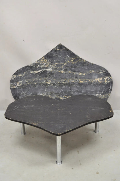 Vintage Custom Heart Shaped Italian Marble Top Hollywood Regency Coffee Table