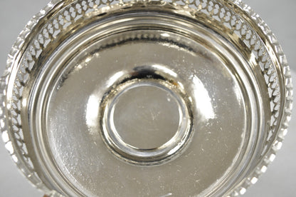 Vintage Hollywood Regency Style Silver Plated "Crown" Pedestal Candy Dish Bowl