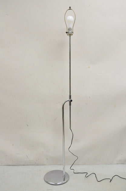 Vintage Mid Century Modern Chrome Modernist Adjustable "Saxophone" Floor Lamp