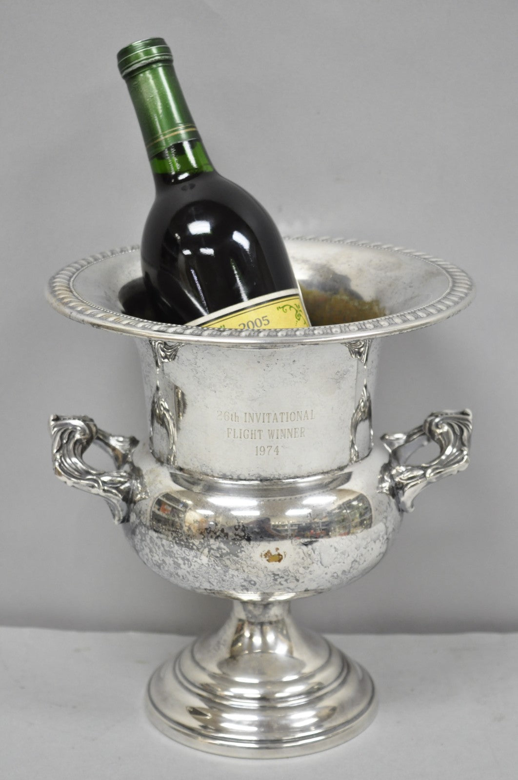 Vintage Sheridan Victorian Engraved Silver Plated Champagne Chiller Ice Bucket