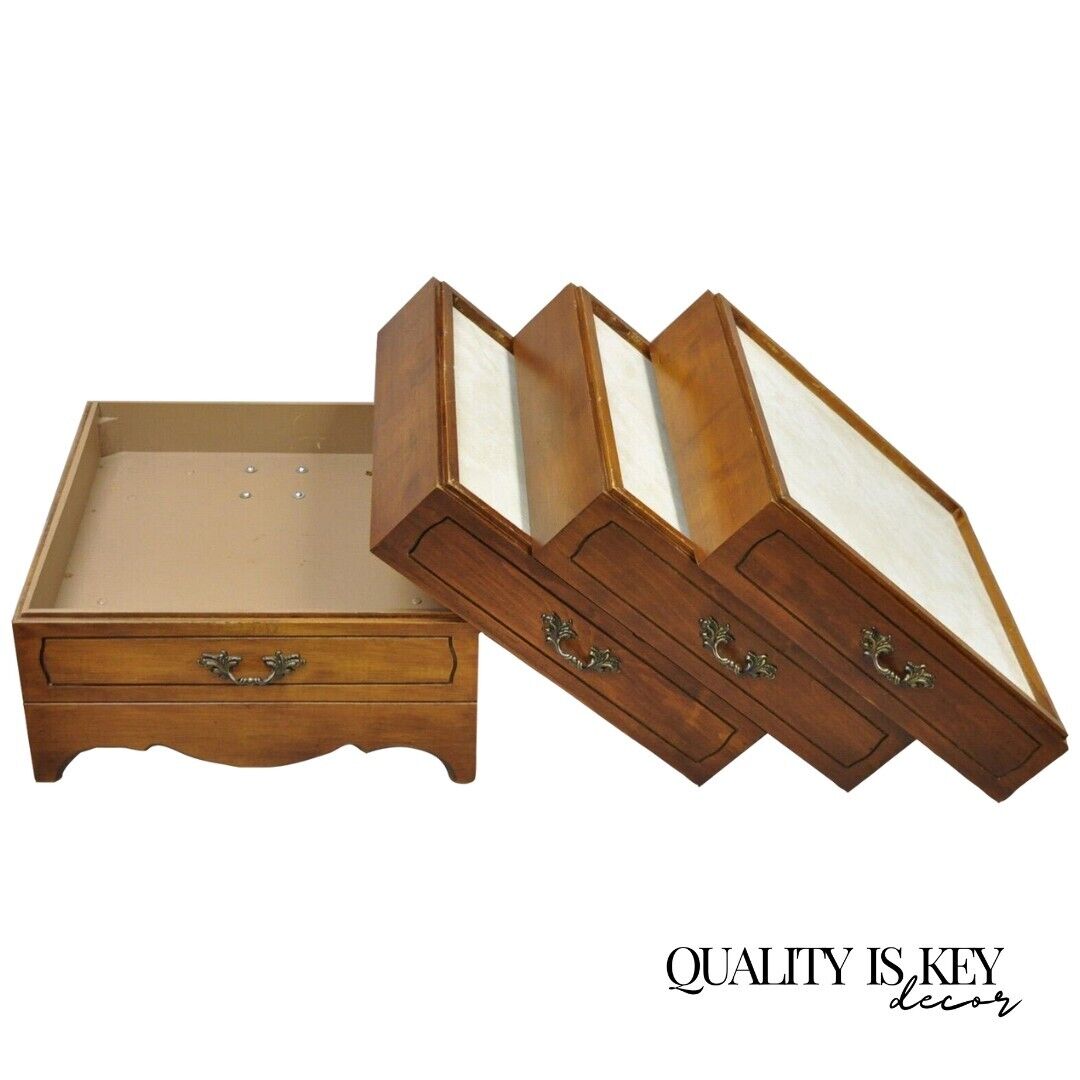 Vintage Mark Adam Co. Mid Century Modern Stacking Folding Leg Tables - Set of 3