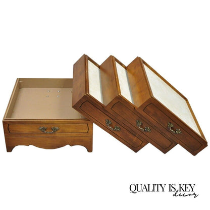 Vintage Mark Adam Co. Mid Century Modern Stacking Folding Leg Tables - Set of 3
