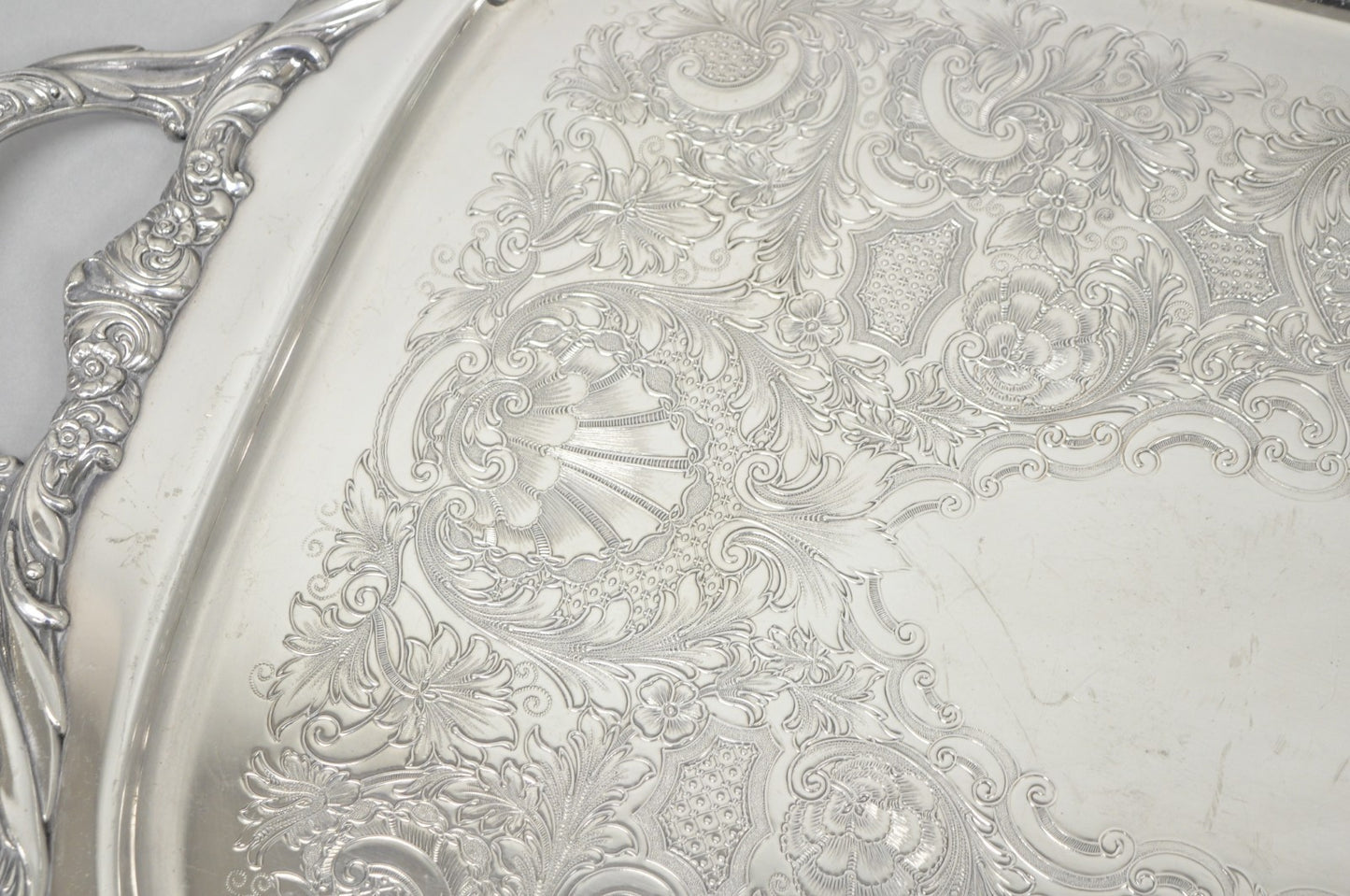 Vintage Rogers Bros. 1847 Heritage 9498 Silver Plated Serving Platter Bar Tray