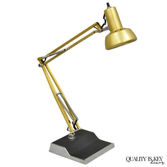 Vintage Mid Century Modern Small Brass Architects Drafting Desk Lamp by Electrix