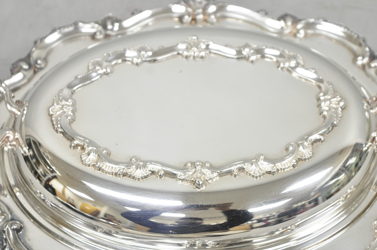 Vintage Victorian Silver Plated Covered Vegetable Serving Dish with Glass Liner