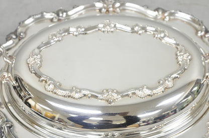 Vintage Victorian Silver Plated Covered Vegetable Serving Dish with Glass Liner