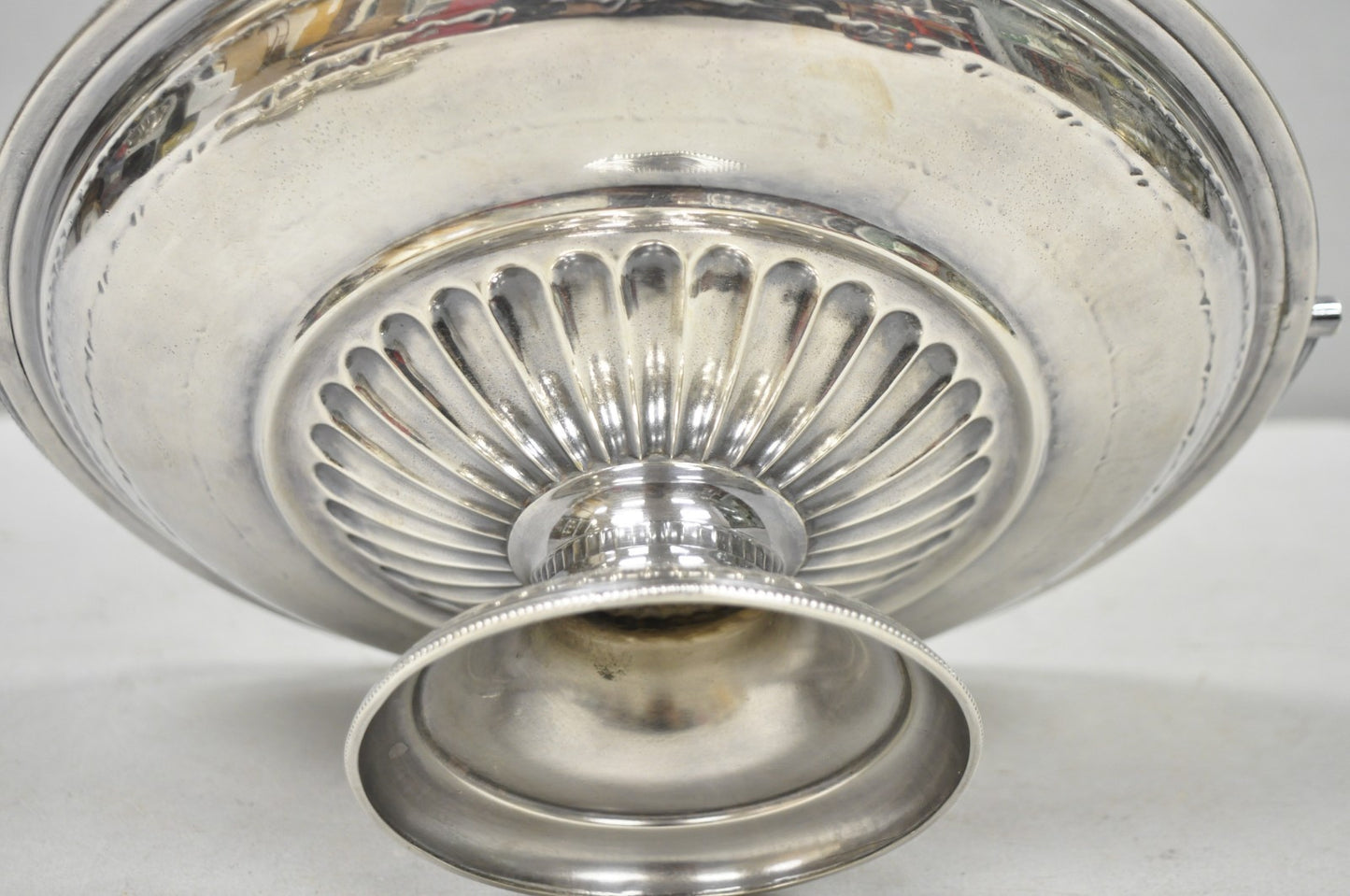 Antique Walker & Hall Silver Plated Swing Handle Pedestal Fruit Bride's Basket