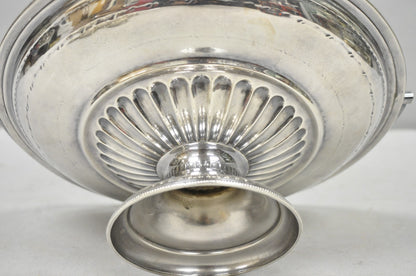 Antique Walker & Hall Silver Plated Swing Handle Pedestal Fruit Bride's Basket