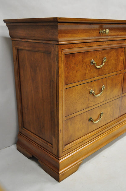 Thomasville Elysee French Country Burl Wood 12 Drawer Dresser Credenza