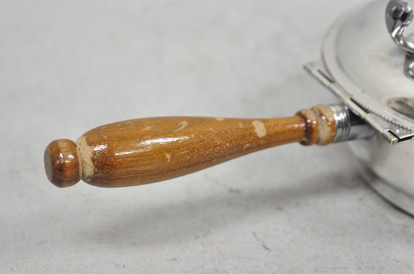 Vintage Sheffield Co Silver Plated Hinged Lid "Horse" Silent Butler w/ Broom