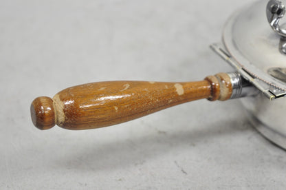 Vintage Sheffield Co Silver Plated Hinged Lid "Horse" Silent Butler w/ Broom