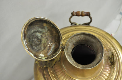 Antique Middle Eastern Moroccan Giant 30" Brass Bulbous Samovar with Handles