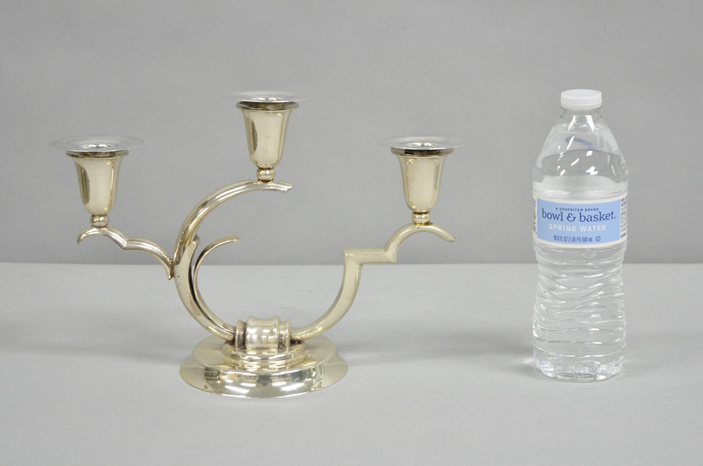 Salvador de la Serna Art Deco Sculptural 925 Sterling Silver Candlestick - Pair