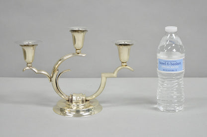 Salvador de la Serna Art Deco Sculptural 925 Sterling Silver Candlestick - Pair