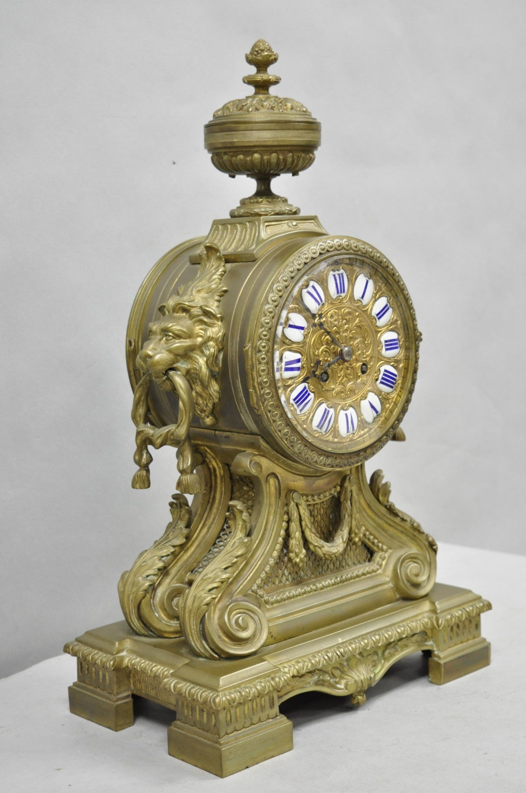 Antique G. Philippe for Palais Royal French Louis XV Style Bronze Figural Clock