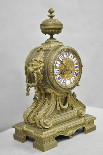 Antique G. Philippe for Palais Royal French Louis XV Style Bronze Figural Clock