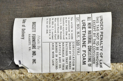 Vintage Bassett Mid Century Modern Upholstered Parson Style Lounge Chairs - Pair