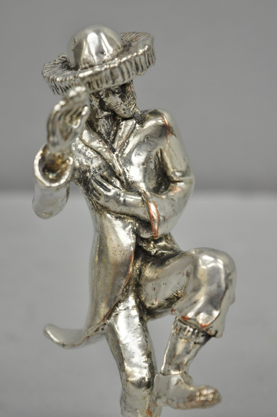 Vintage The Fiddler & Dancing Rabbi 925 Sterling Silver Over Copper Figures