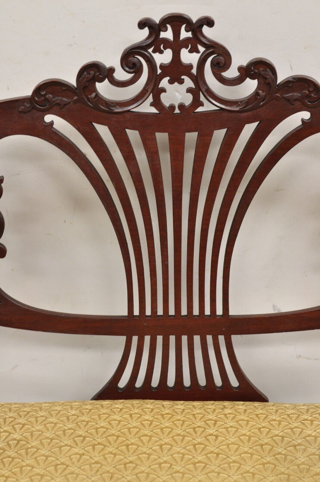 Antique Victorian Mahogany Carve Fretwork Sofa Parlor Bench Settee Loveseat