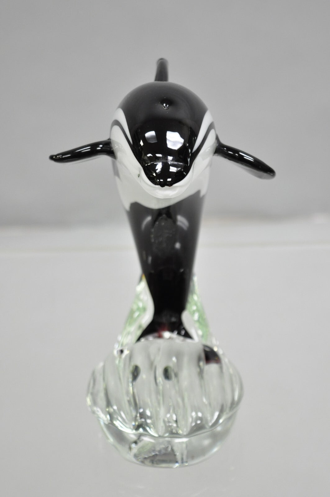 Vinci by Dynasty Glass 9" Modern Orca Killer Whale Sculpture