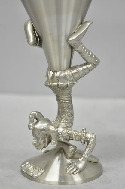 Vintage Royal Order of Jesters Figural Pewter Metal Award Renaissance Goblet