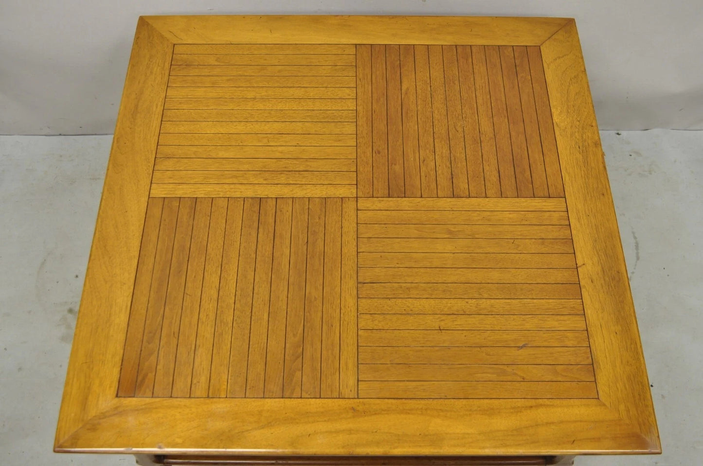 Vintage Tomlinson Sophisticate Mid Century Modern Square Walnut Lamp Side Table