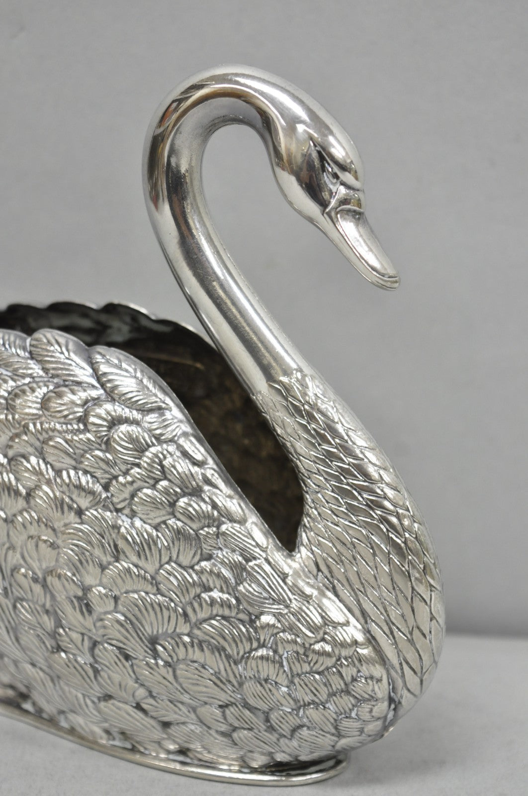 Vintage Art Nouveau Godinger Italy Silver Plated Swan Bird Napkin Letter Holder