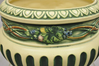 Antique Roseville Corinthian Pattern Jardiniere Planter Pot & Rare Low Pedestal