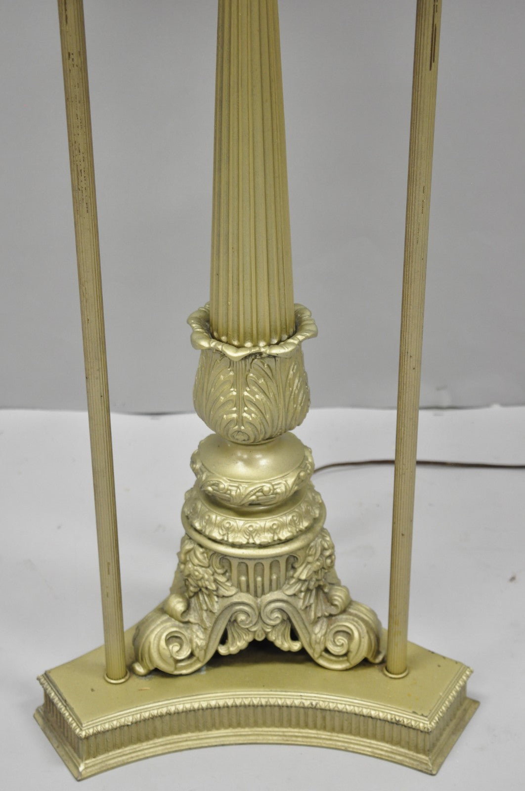 Vintage Victorian Lighted Podium Metal Column Pedestal Base Lectern Book Stand