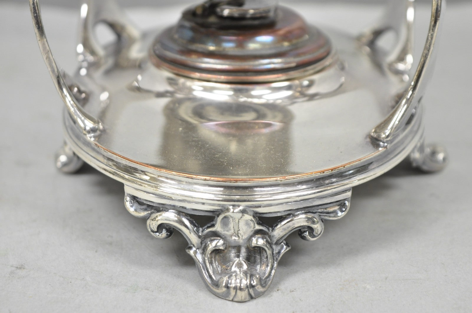 Antique English Art Nouveau Silver Plated Tilting Tea Kettle Pot on Stand