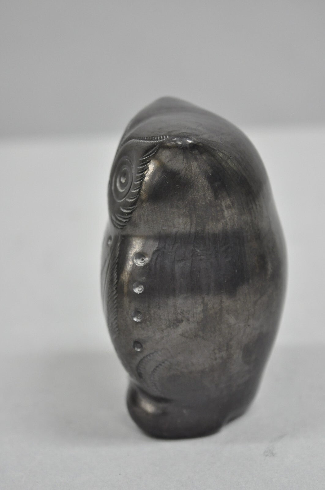 Dona Rosa Barro Negro Black Pottery 4" Carved Owl Figurine Mid Century Modern