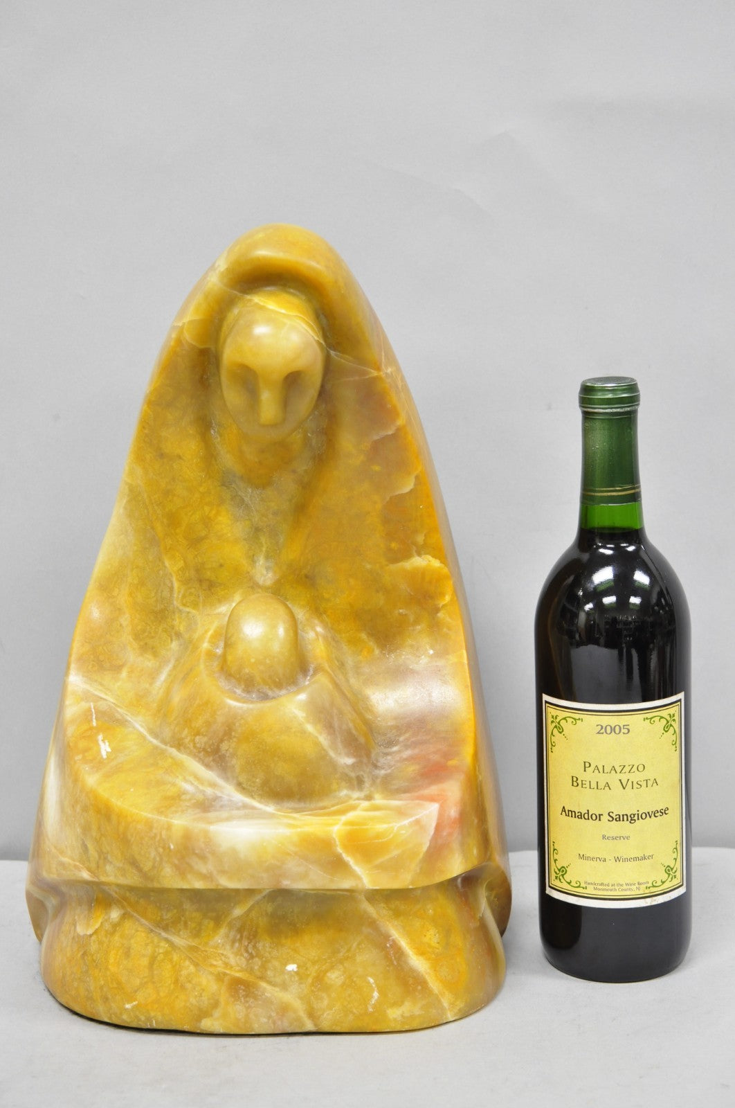 Vintage Seymour Shuren Modern Carved Alabaster Mother & Child Figure Sculpture