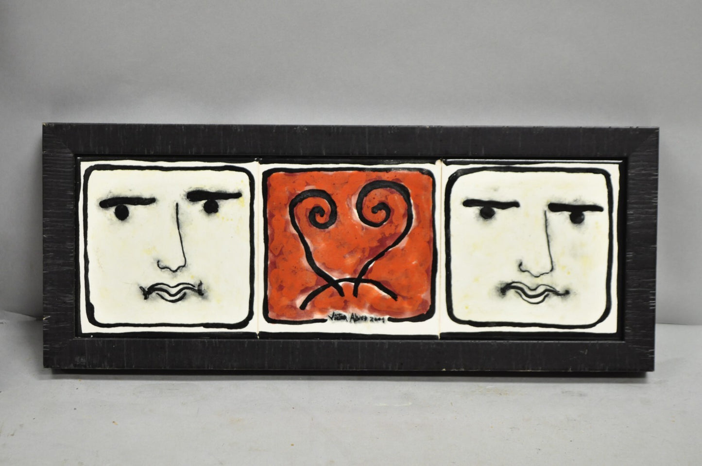 Modern Pablo Picasso Style Ceramic Tile Wall Art Set, Victor Alves 2009 - 3 Pcs