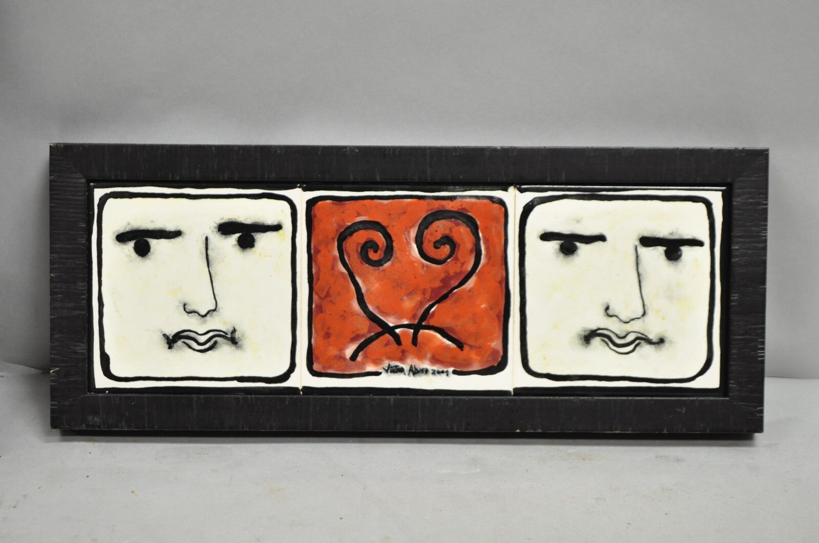 Modern Pablo Picasso Style Ceramic Tile Wall Art Set, Victor Alves 2009 - 3 Pcs