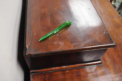 Antique American Empire Crotch Mahogany Step Back Tall Chest Dresser w/ Paw Feet