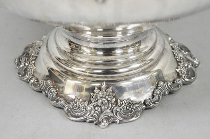 Vintage Baroque by Wallace 252 & 253 Silver Plated Punch Bowl Set w/ 10 Cups