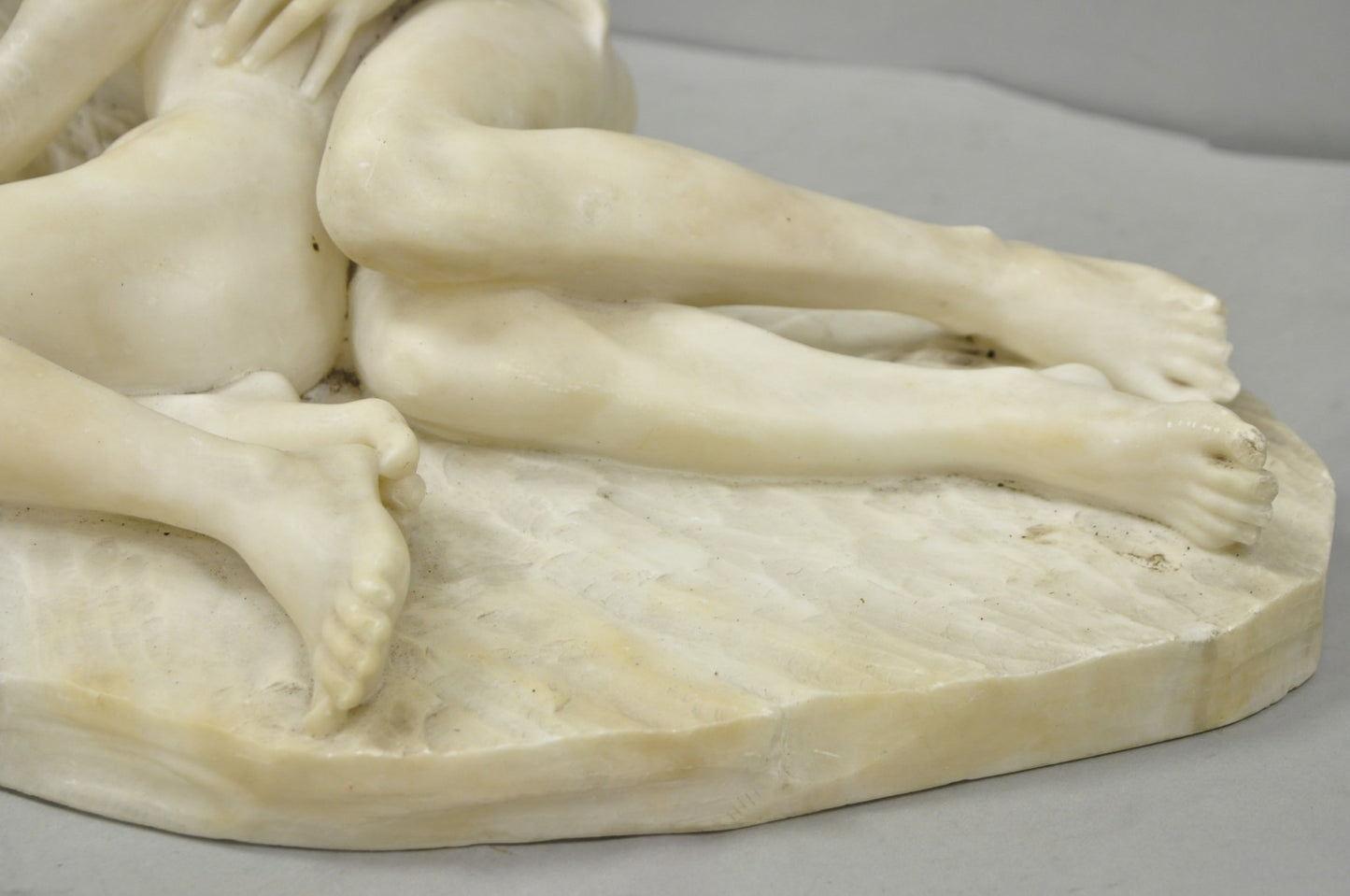 Stephan Abel Sinding (1846-1922) "Lovers Couple" Alabaster Marble Sculpture