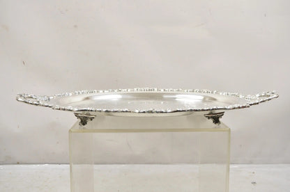 Vintage Poole 400 Lancaster Rose Large Silver Plated Serving Platter Bar Tray