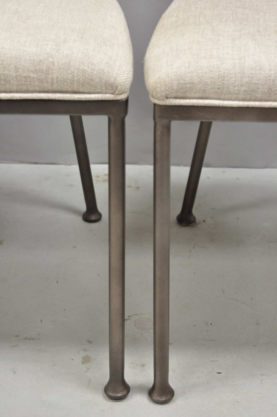 Contemporary Modern Metal Frame Oval Back Upholstered Dining Side Chair Set of 4