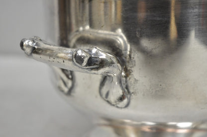 Vintage English Regency Style Silver Plated Low Champagne Chiller Ice Bucket
