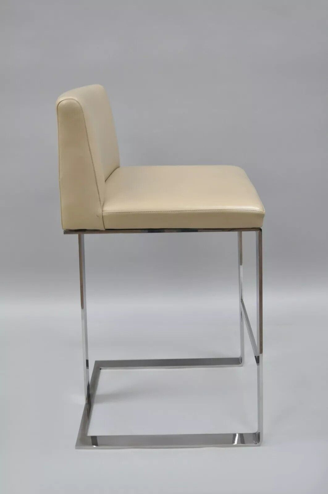 Savor Royce Metal Chrome Bar Stool Caress Taupe Leather Century Furniture F