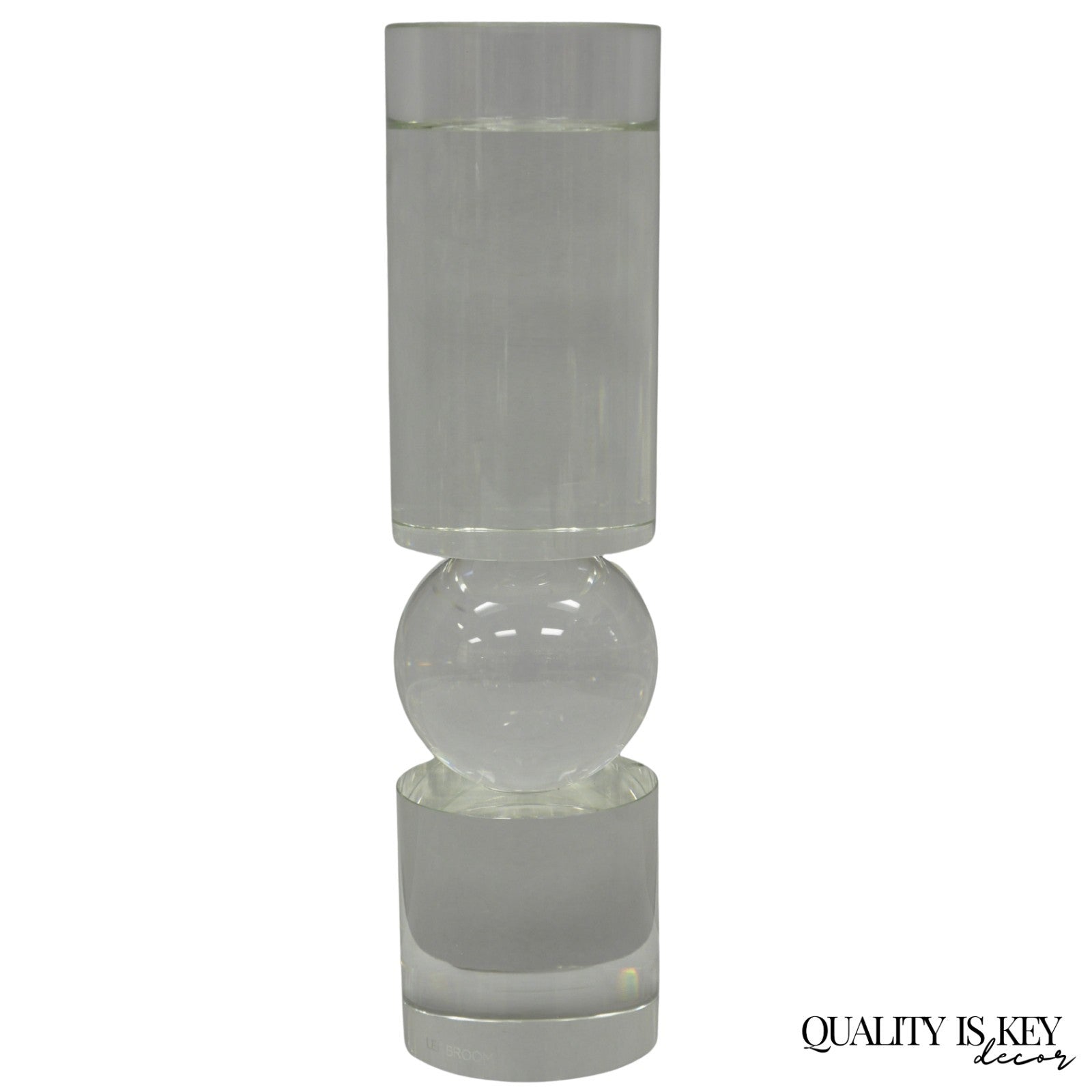 Modern Lee Broom Fulcrum Art Glass 12" Transparent Candlestick