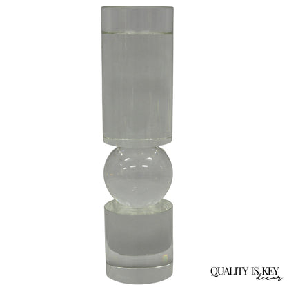 Modern Lee Broom Fulcrum Art Glass 12" Transparent Candlestick