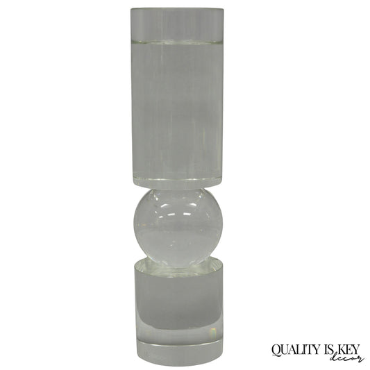 Modern Lee Broom Fulcrum Art Glass 12" Transparent Candlestick