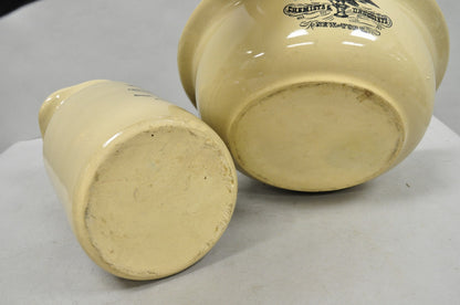 Hegeman & Co. Large Pitcher w Basin 1837 Stoneware Drugs Medicines NY Apothecary