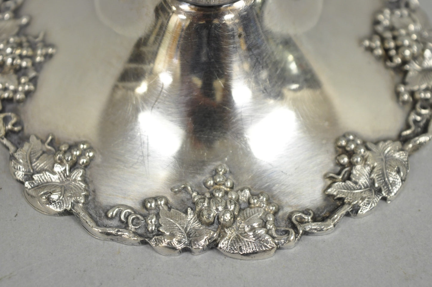 Victorian Silver Plated Grapevine Repousse Pedestal Candy Nut Dish by Barbour
