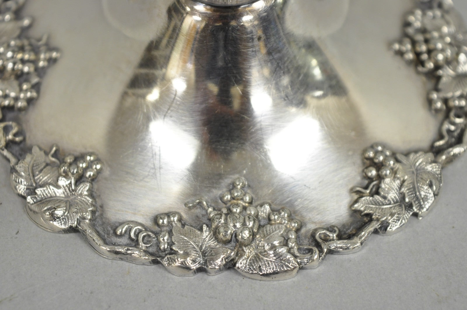 Victorian Silver Plated Grapevine Repousse Pedestal Candy Nut Dish by Barbour